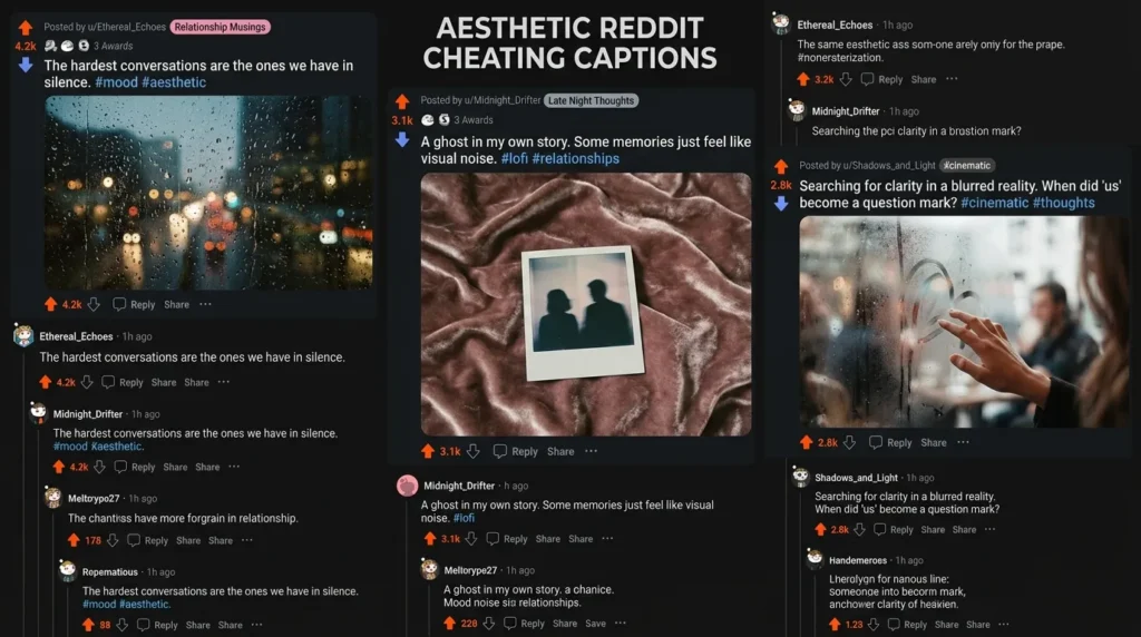 Aesthetic Reddit Cheating Captions