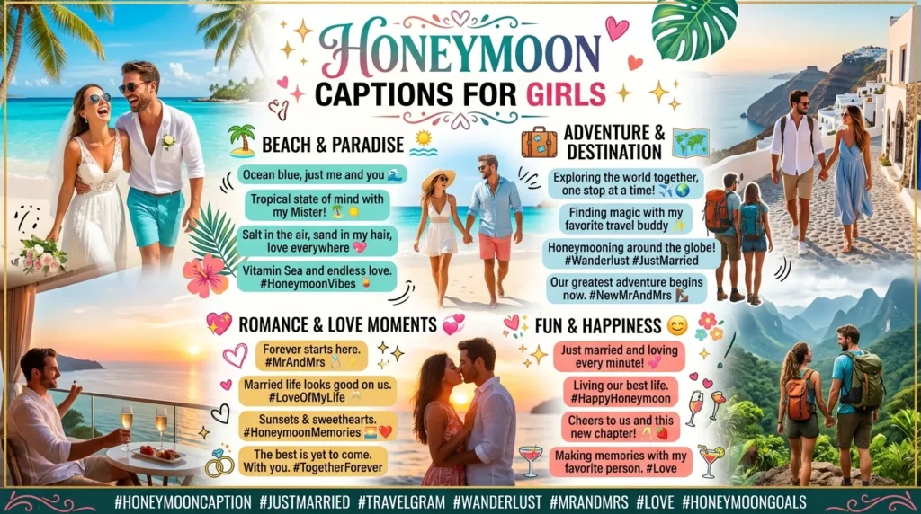 Honeymoon Captions for Girls