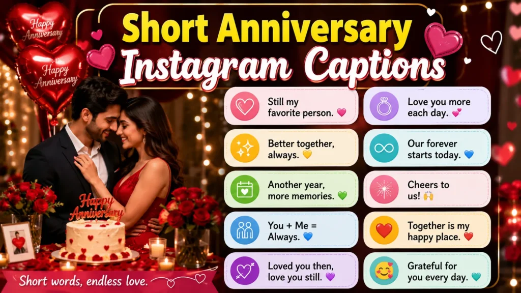 Short Anniversary Instagram Captions
