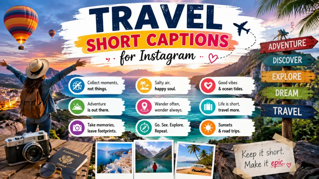 Travel Short Captions for Instagram