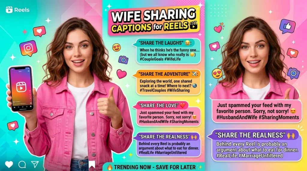 Wife Sharing Captions for Reels 
