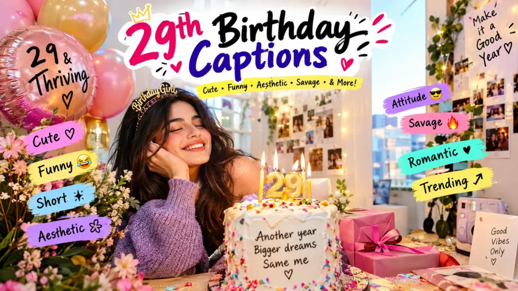 29th Birthday Captions