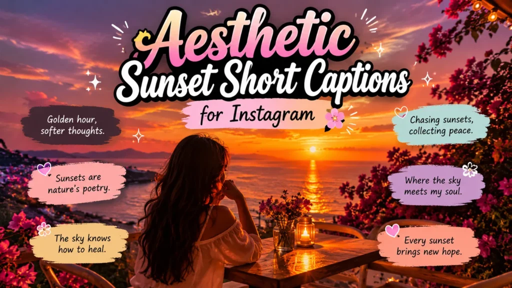 Aesthetic Sunset Short Captions for Instagram 