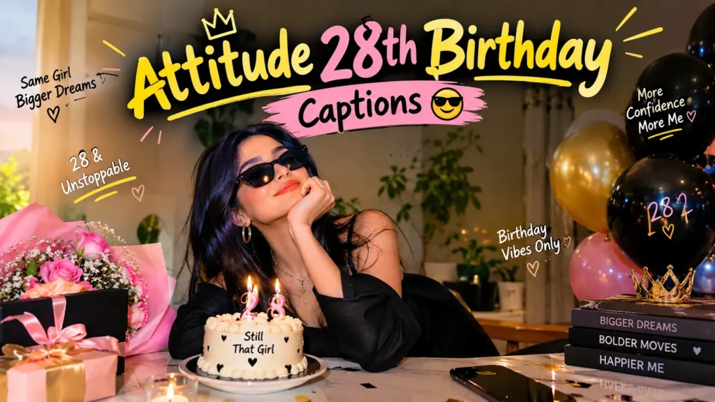 Attitude 28th Birthday Captions 