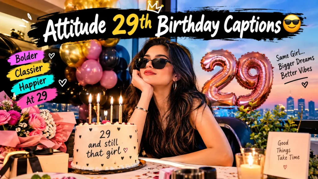 Attitude 29th Birthday Captions