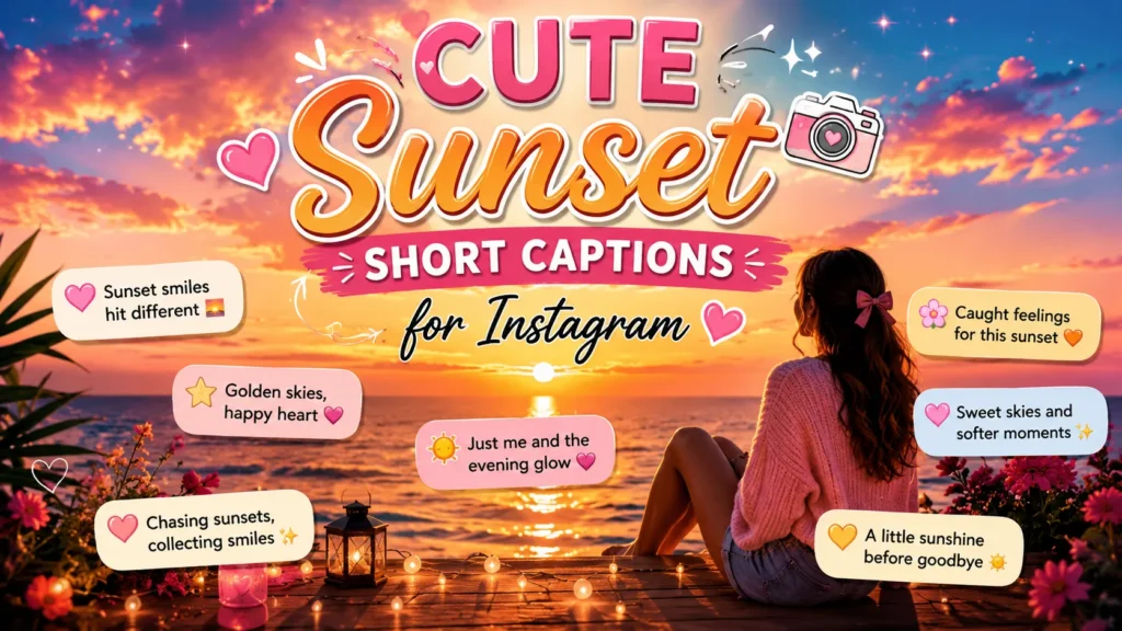 Cute Sunset Short Captions for Instagram 