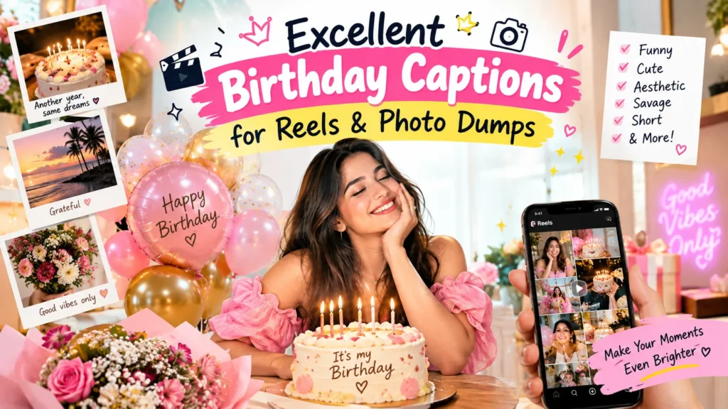 Excellent Birthday Captions for Reels & Photo Dumps