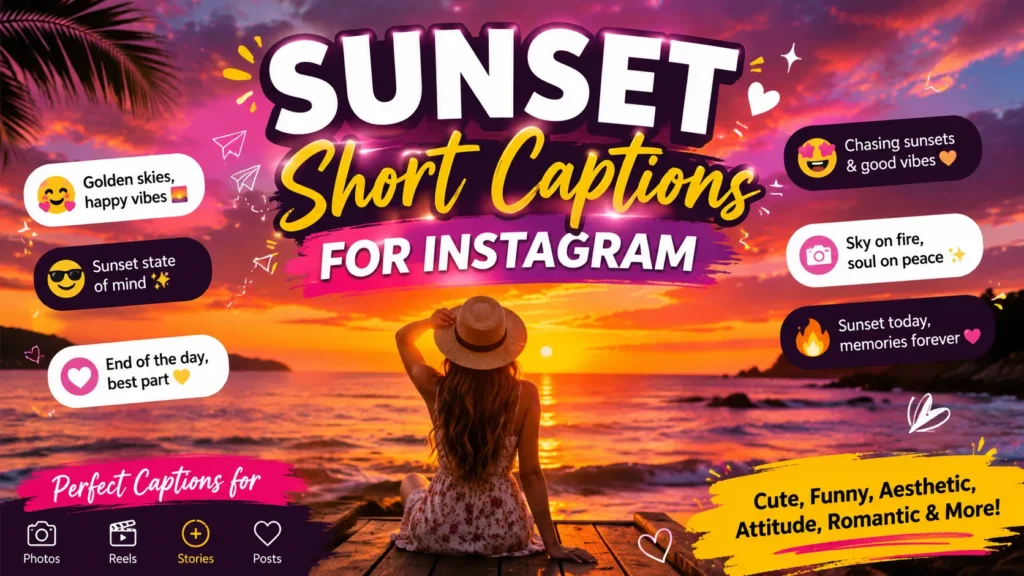 Sunset Short Captions for Instagram