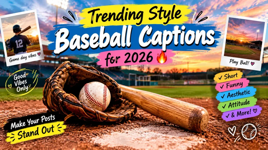 Trending Style Baseball Captions for 2026 🔥Trending Style Baseball Captions for 2026 🔥