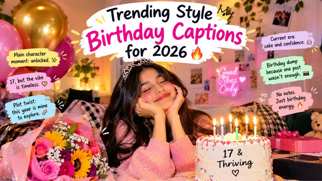 Trending Style Birthday Captions for 2026 🔥