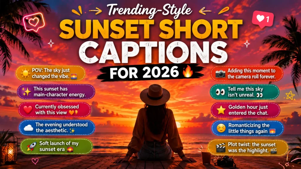 Trending-Style Sunset Short Captions for 2026 