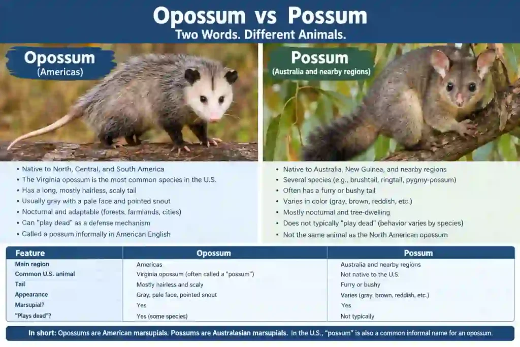 opossum vs possum